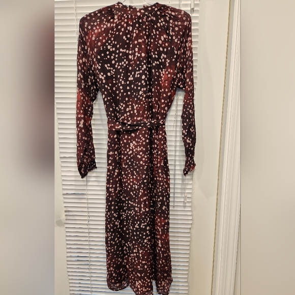 Anthropologie Cloth & Stone Printed Midi Dress, Wine, Size US S - Picture 2 of 13